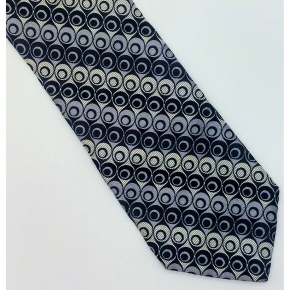 Ted Baker London 100% Imported Silk Men's Neck Tie Hand Tailored USA Black Gray - Picture 1 of 4